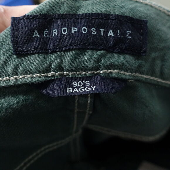 NWT AEROPOSTALE 90's BAGGY GREEN NON-STRETCH DENIM JEANS WOMENS SZ 18R NEW! - Picture 11 of 11